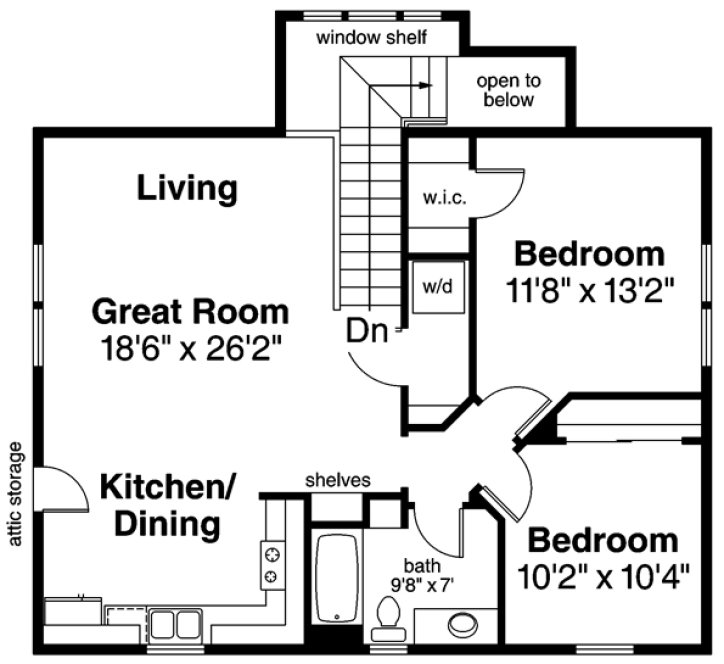 Second Floor Plan for House Plan #348822
