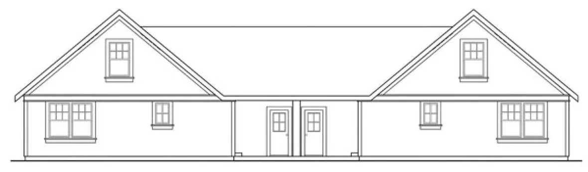 Rear Elevation for House Plan #347006