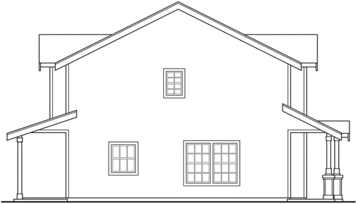Left Elevation for House Plan #346106