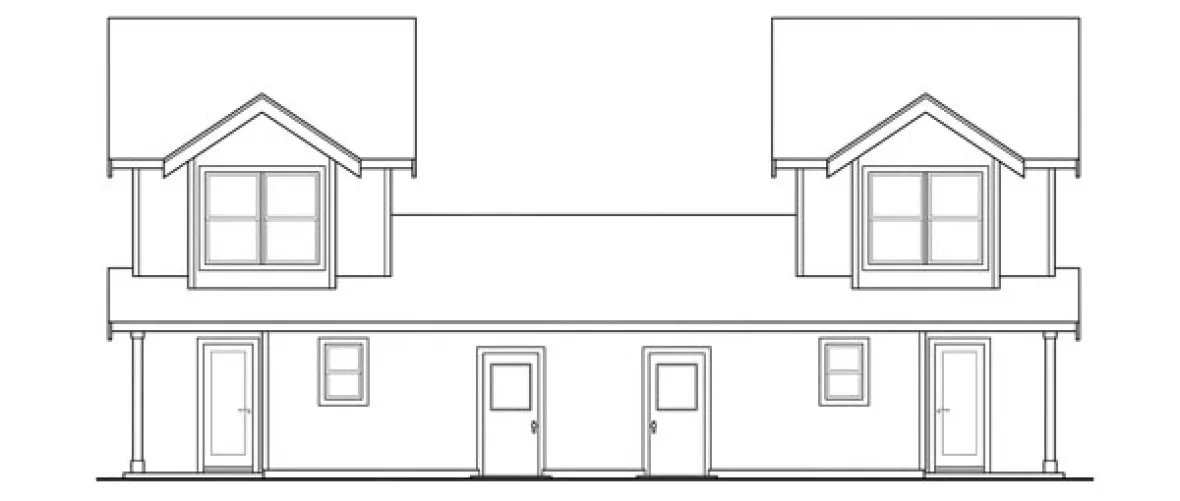 Rear Elevation for House Plan #346106