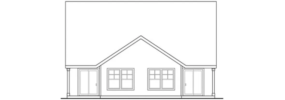 Rear Elevation for House Plan #342106