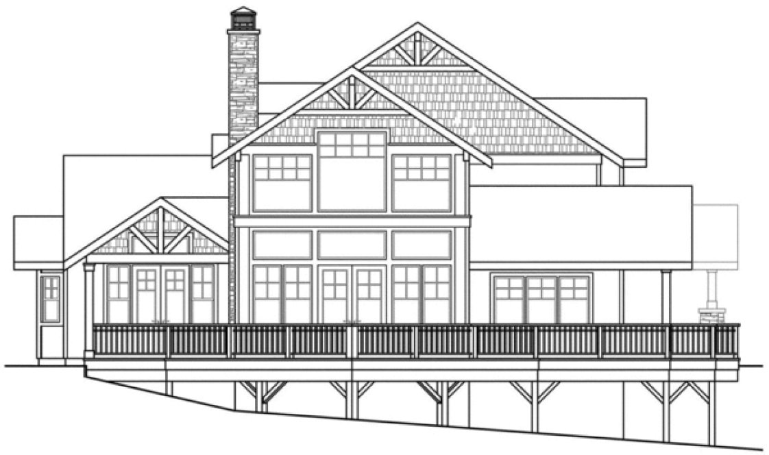 Left Elevation for House Plan #345163