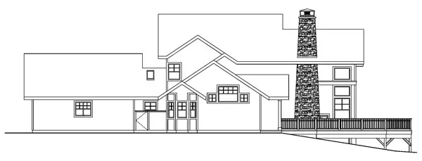 Rear Elevation for House Plan #345163