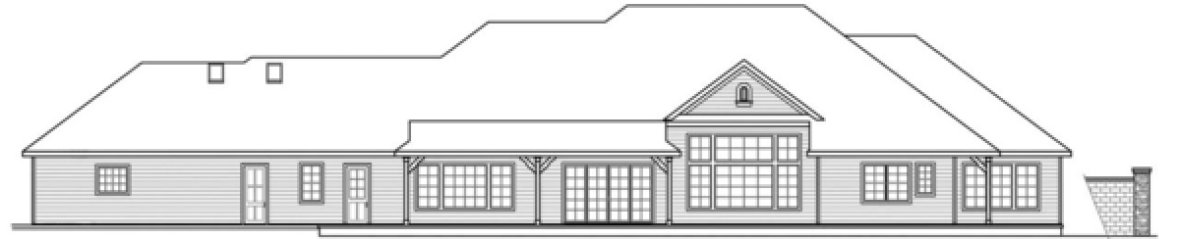 Rear Elevation for House Plan #340653