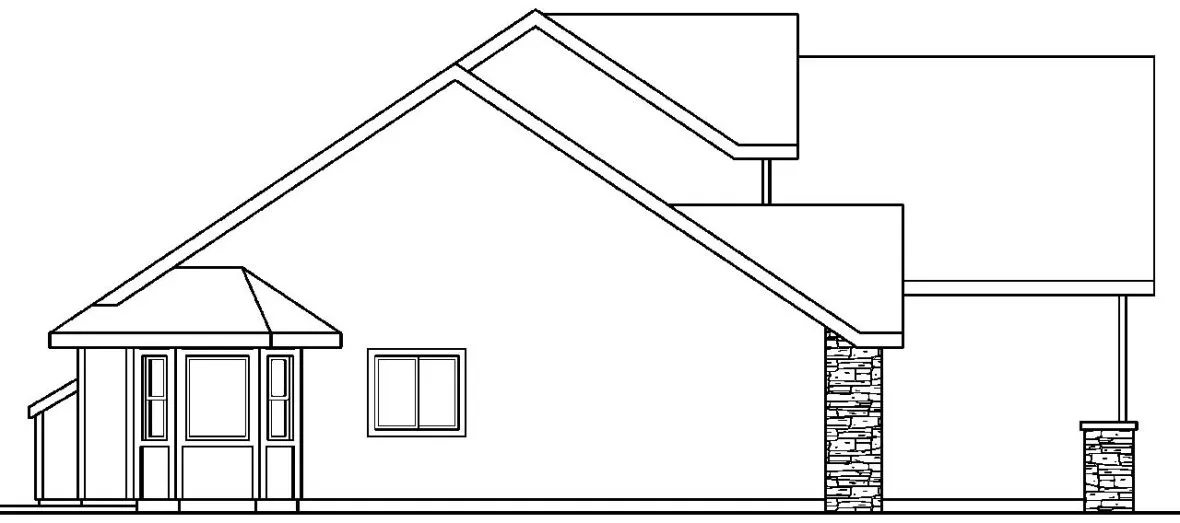 Left Elevation for House Plan #342653