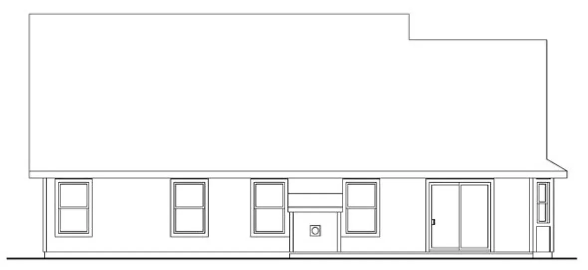 Rear Elevation for House Plan #342653