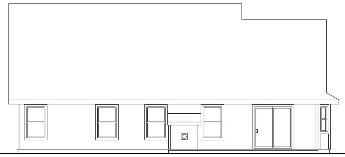 Rear Elevation for House Plan #342653