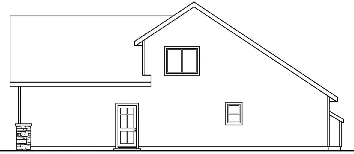 Right Elevation for House Plan #342653