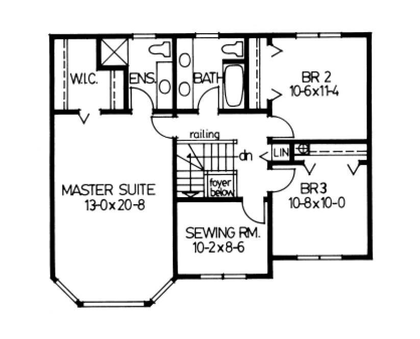 Second Floor Plan for House Plan #200272