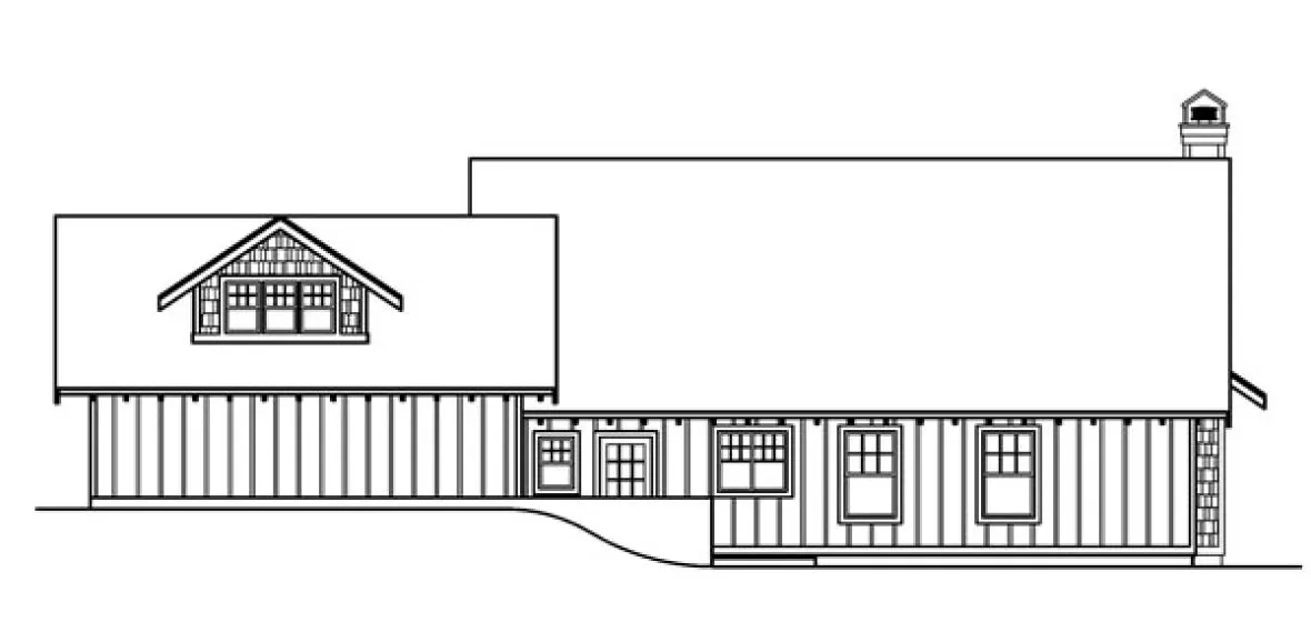 Rear Elevation for House Plan #340633