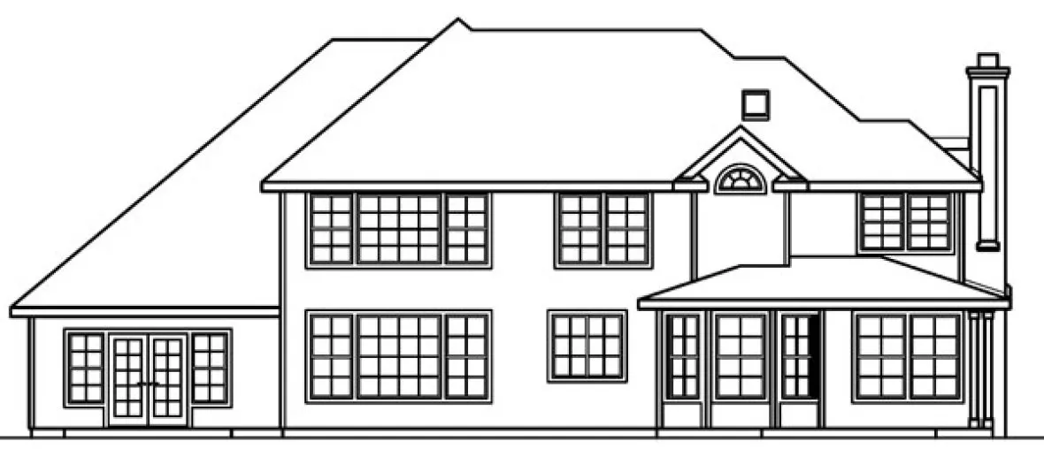 Rear Elevation for House Plan #349243
