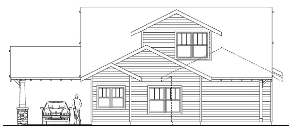 Rear Elevation for House Plan #345753