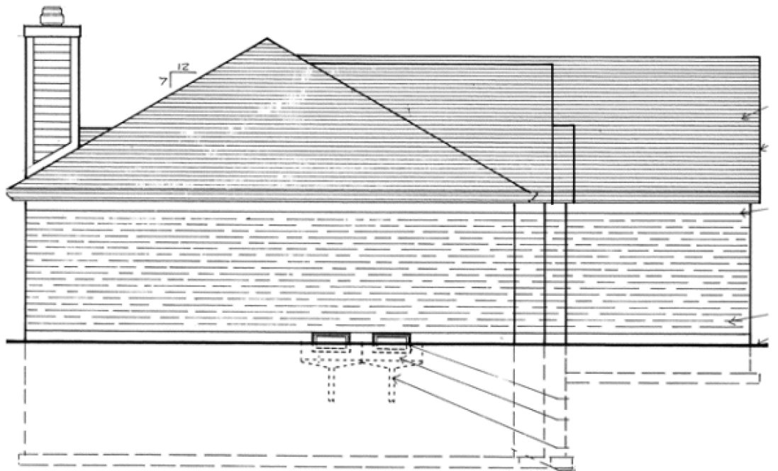 Left Elevation for House Plan #533210