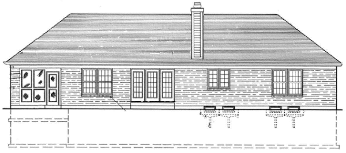 Rear Elevation for House Plan #533210