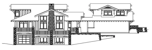 Left Elevation for House Plan #342053