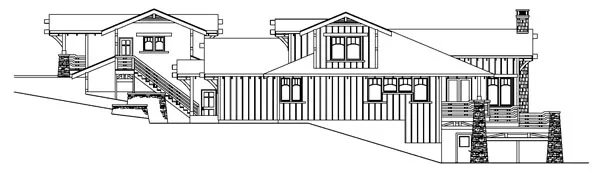 Rear Elevation for House Plan #342053