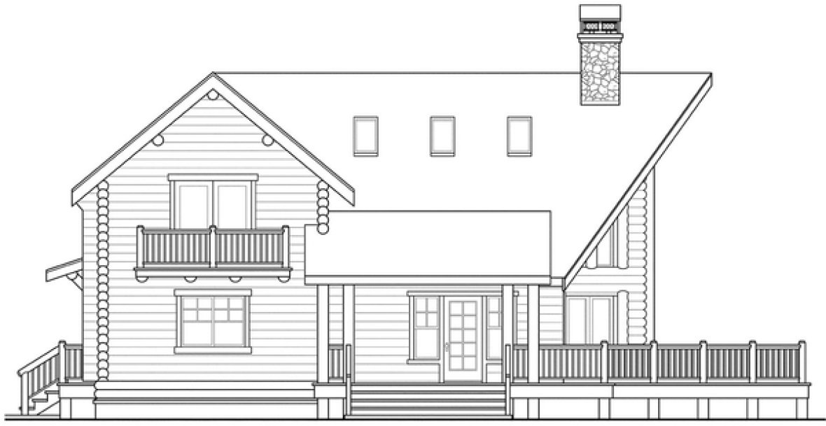 Left Elevation for House Plan #349933