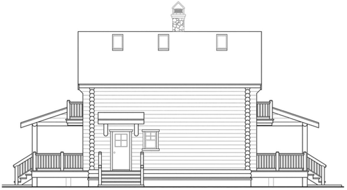 Rear Elevation for House Plan #349933