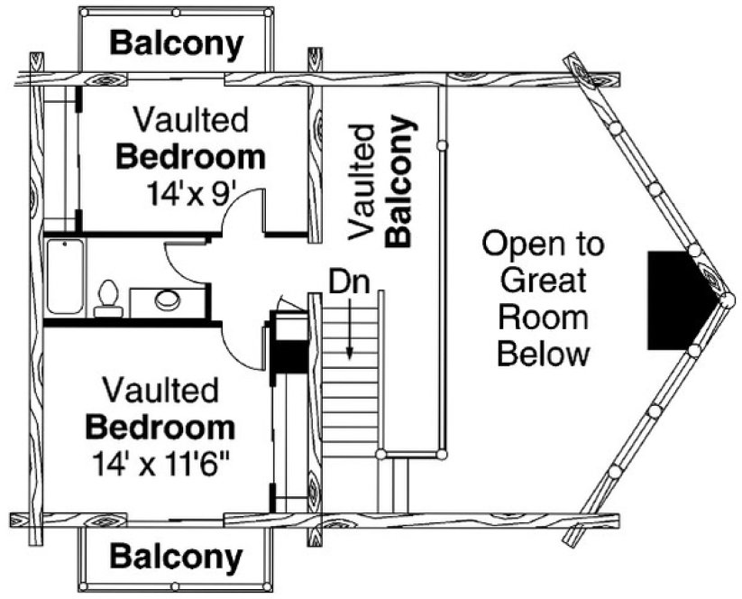 Second Floor Plan for House Plan #349933