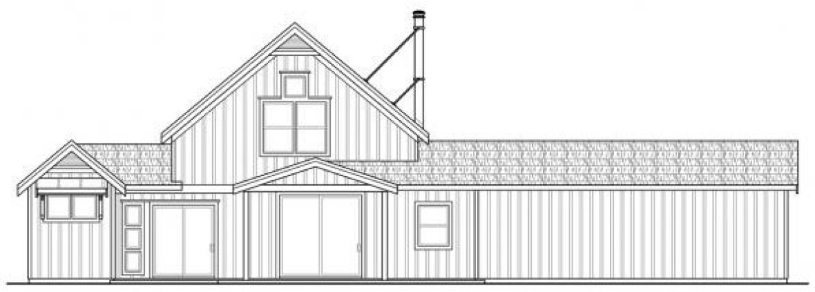 Rear Elevation for House Plan #341922
