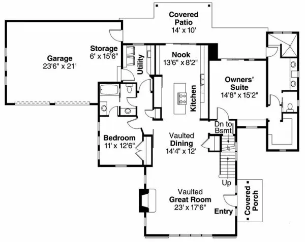 Main Floor Plan for House Plan #341922