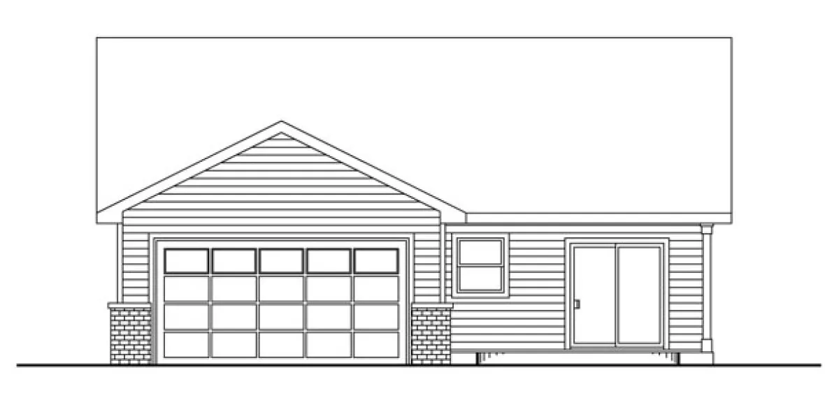 Rear Elevation for House Plan #341463