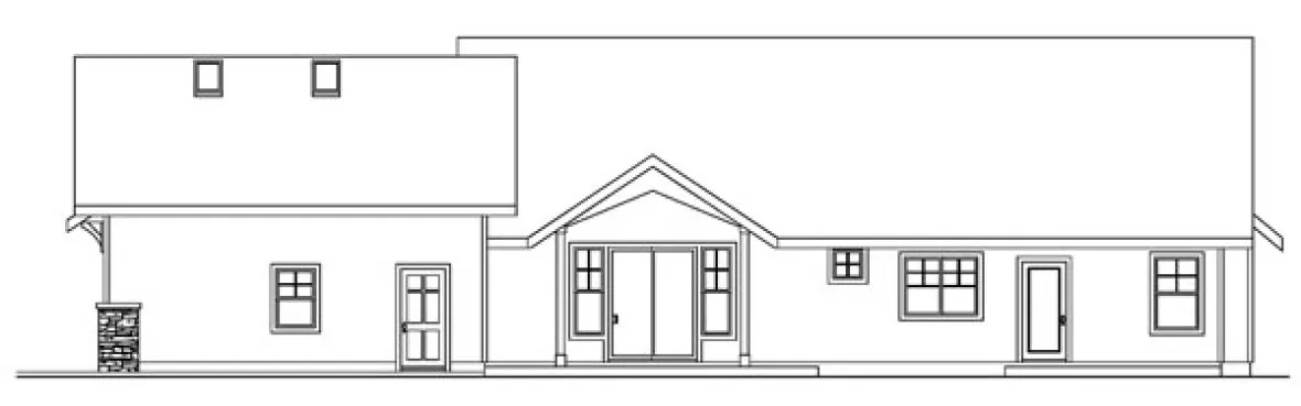 Rear Elevation for House Plan #348353
