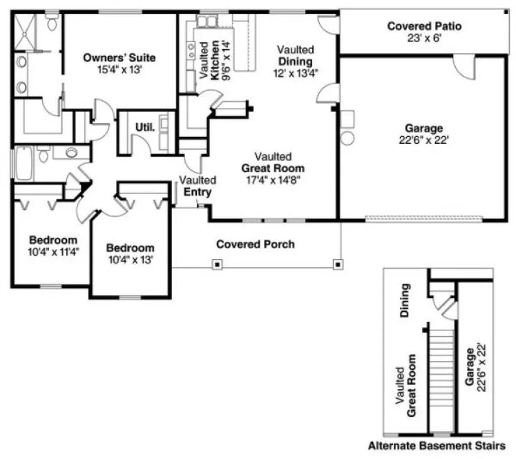 Main Floor Plan for House Plan #340463