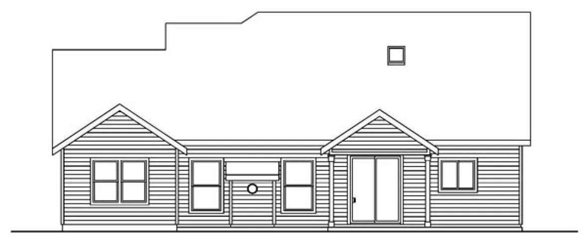 Rear Elevation for House Plan #347253