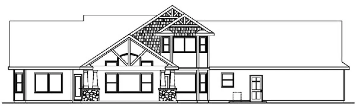 Rear Elevation for House Plan #342163