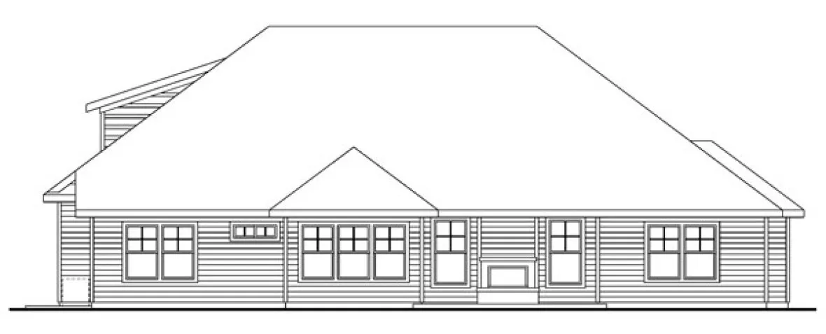 Rear Elevation for House Plan #346163