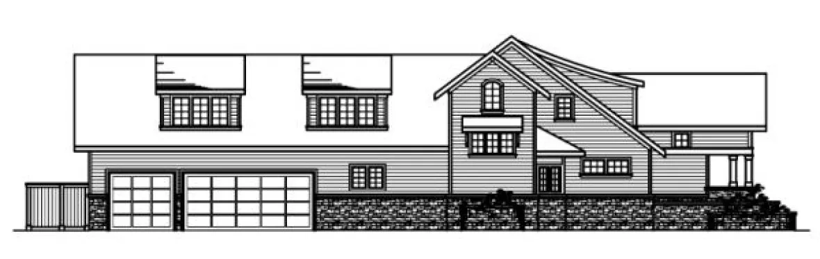Left Elevation for House Plan #341543