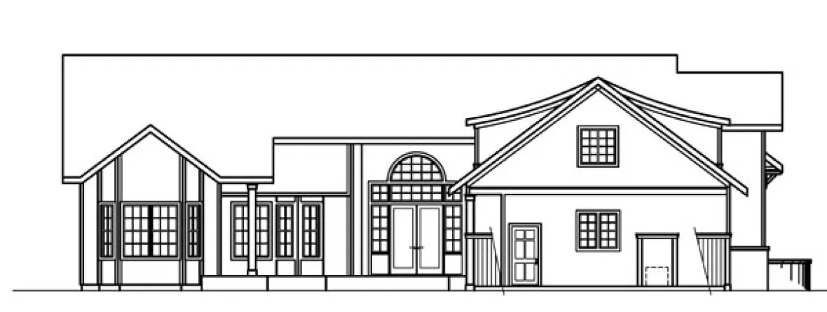 Rear Elevation for House Plan #341543