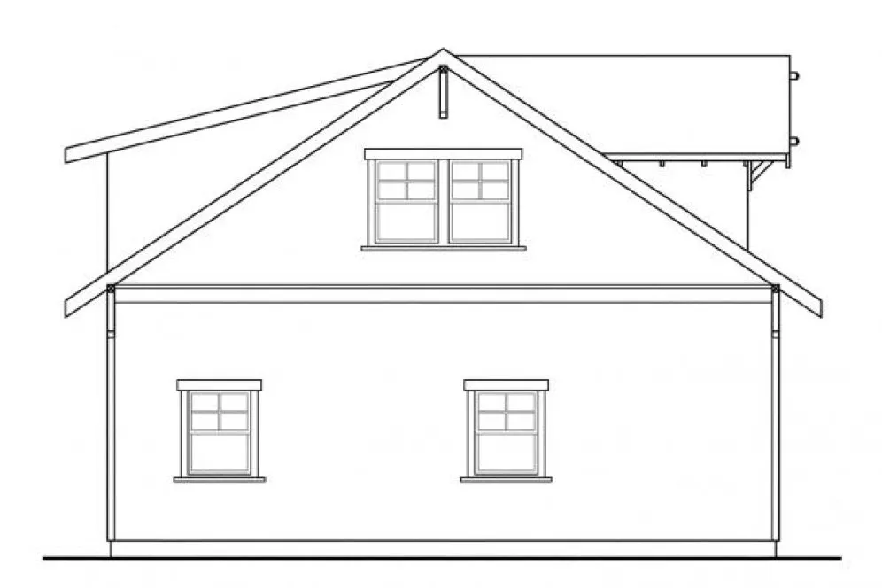 Left Elevation for House Plan #347002