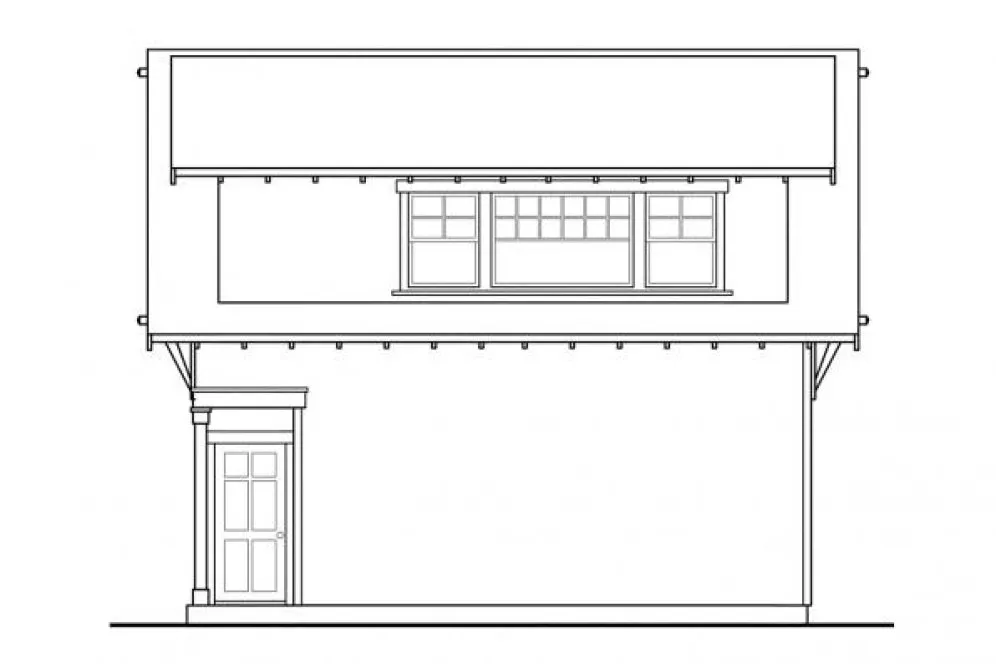 Rear Elevation for House Plan #347002