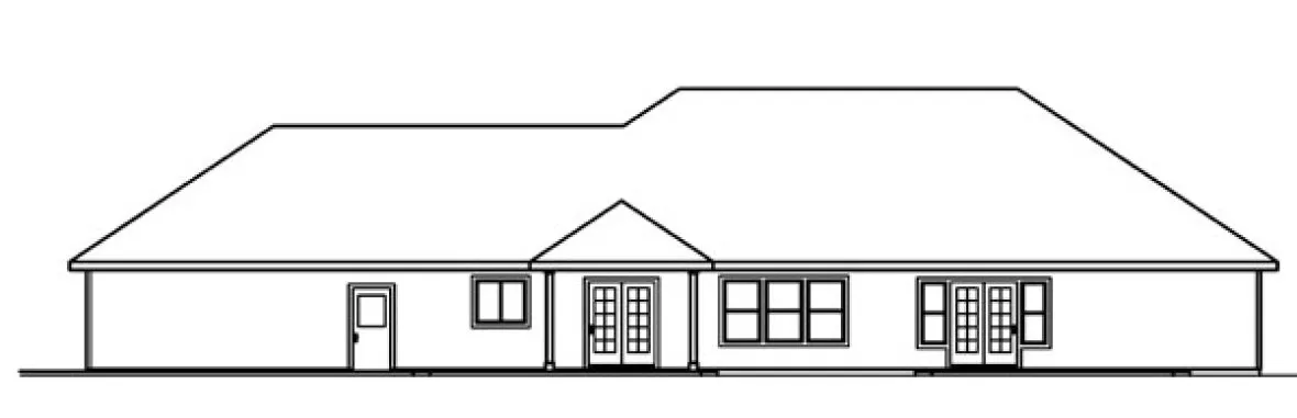 Rear Elevation for House Plan #349533