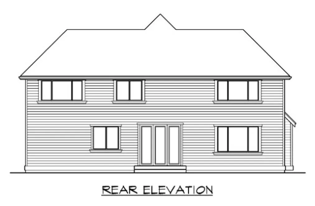 Rear Elevation for House Plan #335462