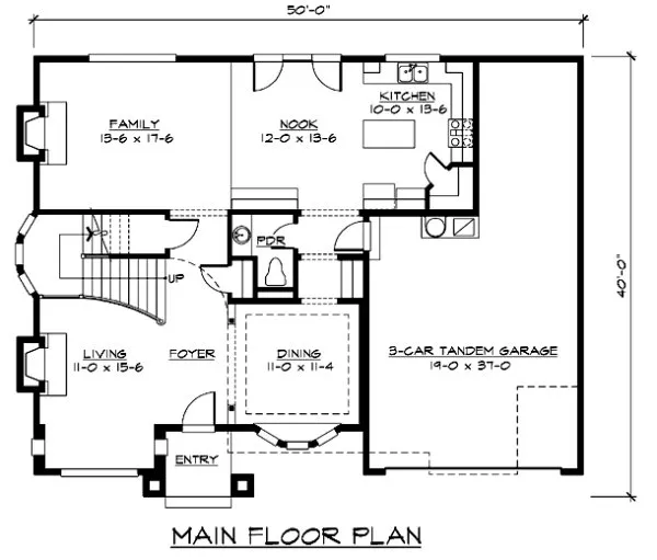 Main Floor Plan for House Plan #335462