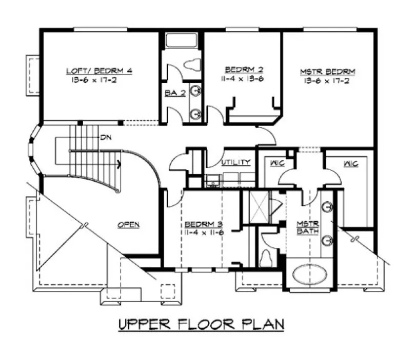 Second Floor Plan for House Plan #335462