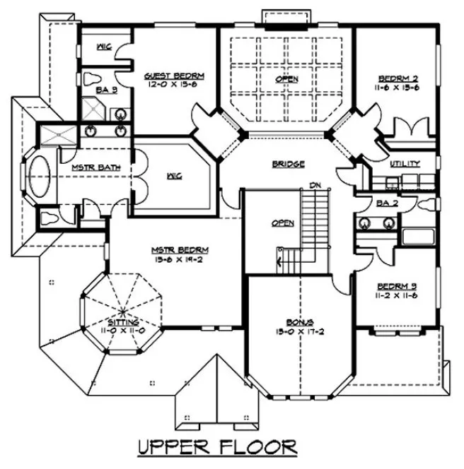 Second Floor Plan for House Plan #335693