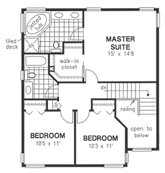 Second Floor Plan for House Plan #130324