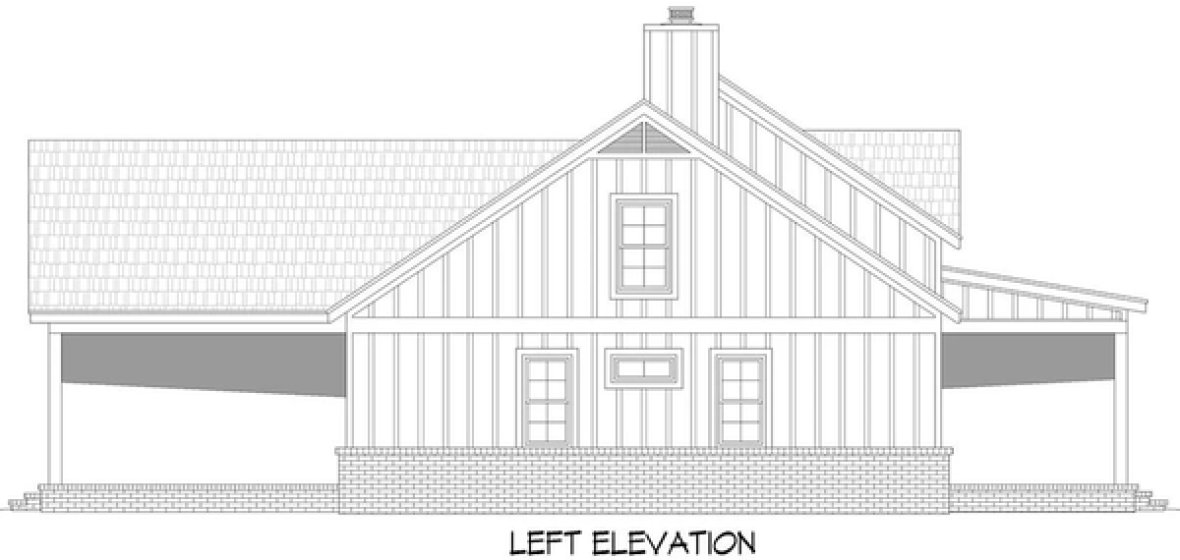 Left Elevation for House Plan #694891