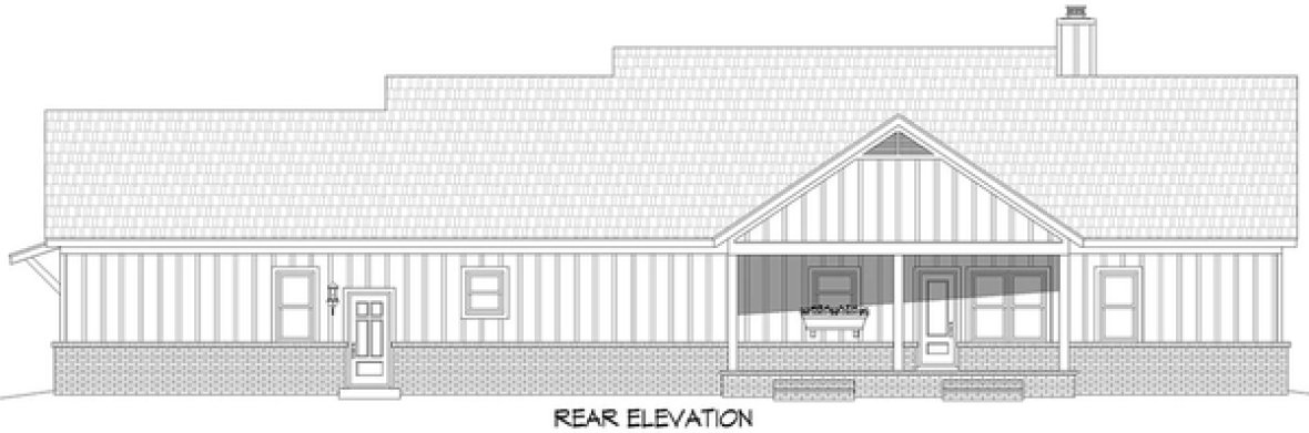 Rear Elevation for House Plan #694891
