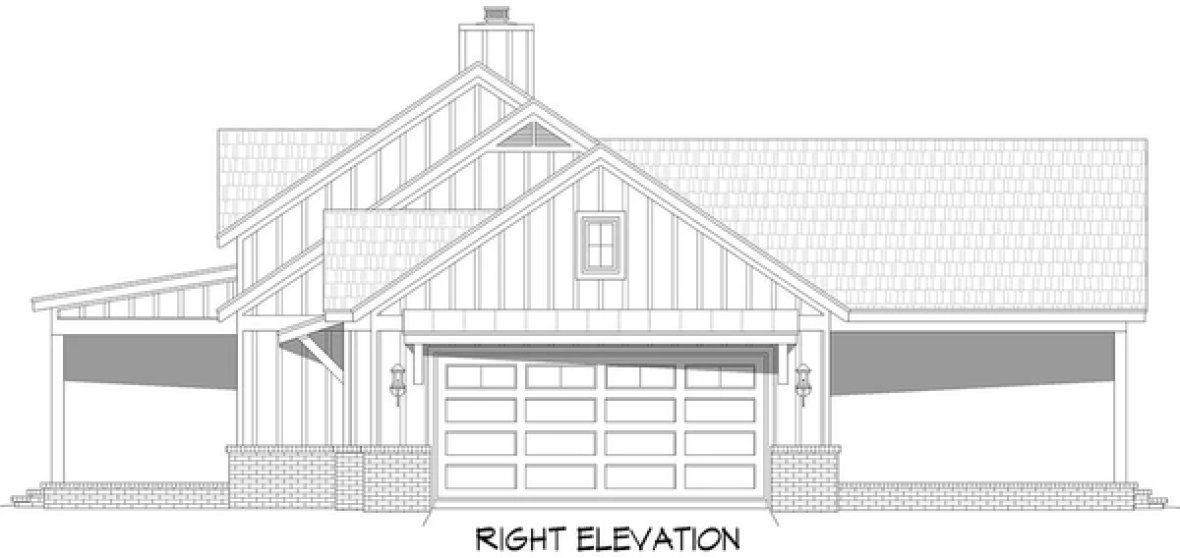 Right Elevation for House Plan #694891
