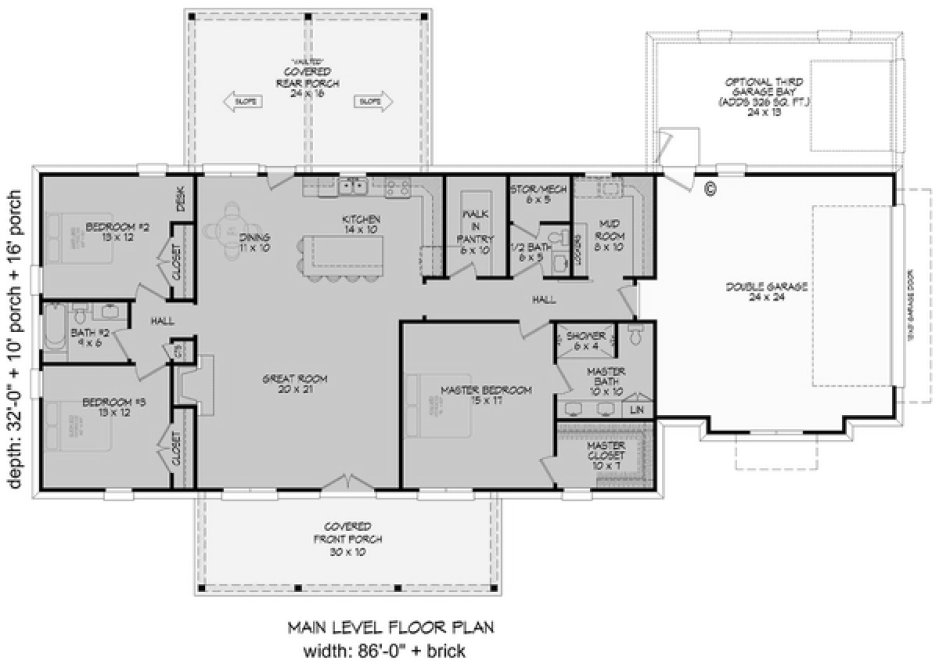 Main Floor Plan for House Plan #694891