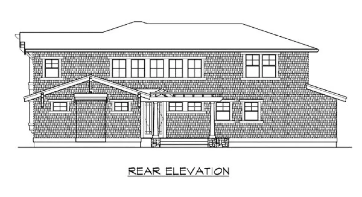 Rear Elevation for House Plan #335133