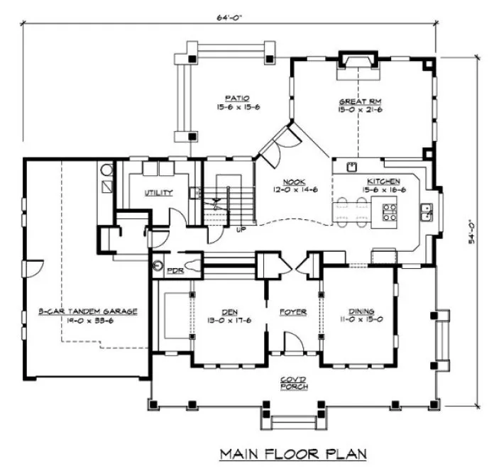Main Floor Plan for House Plan #335133