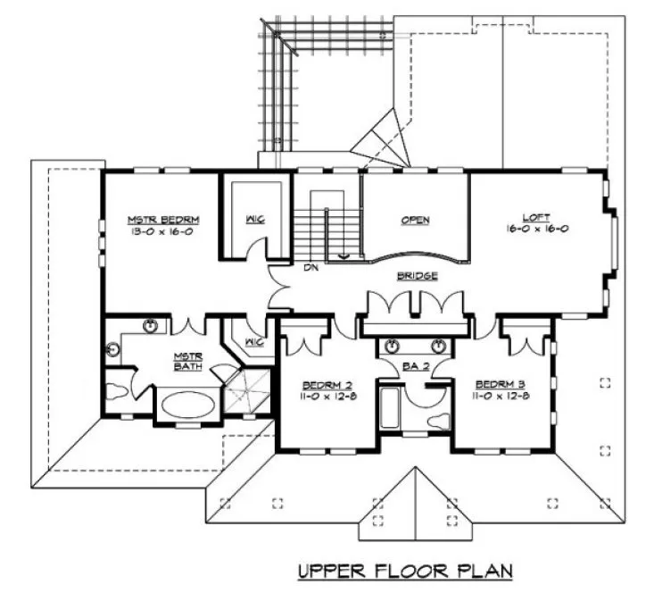 Second Floor Plan for House Plan #335133