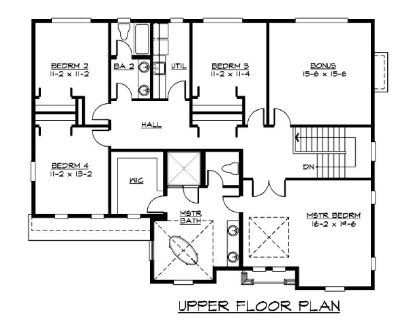 Second Floor Plan for House Plan #335923