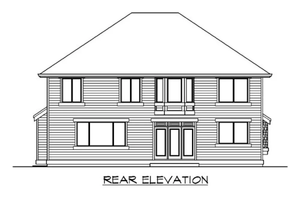 Rear Elevation for House Plan #330503